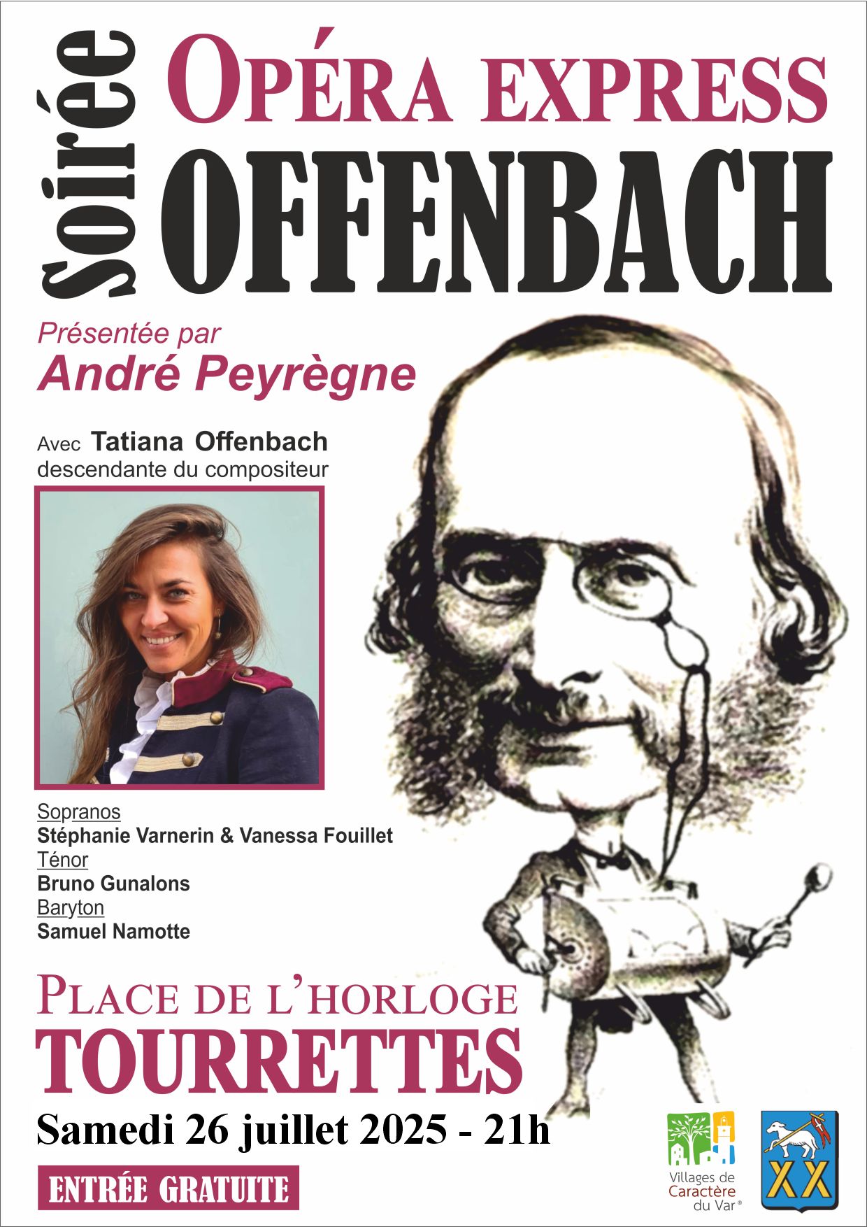 OPÉRA EXPRESS SOIRÉE OFFENBACH 26 JUILLET 21H00 PLACE DE L'HORLOGE
