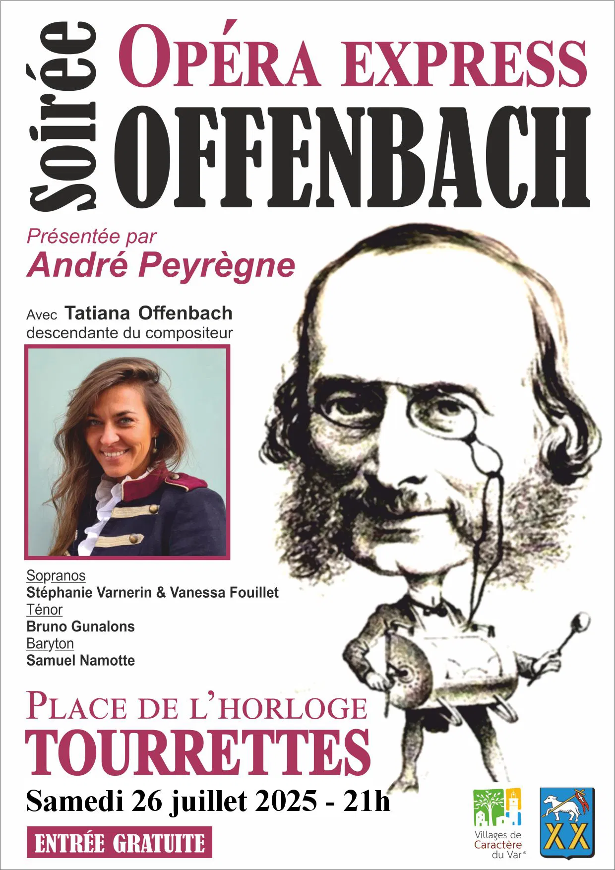 OPÉRA EXPRESS SOIRÉE OFFENBACH 26 JUILLET 21H00 PLACE DE L'HORLOGE