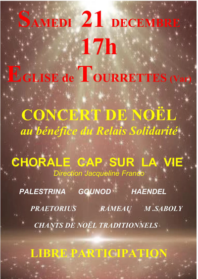CONCERT DE NOËL SAMEDI 21 DÉCEMBRE