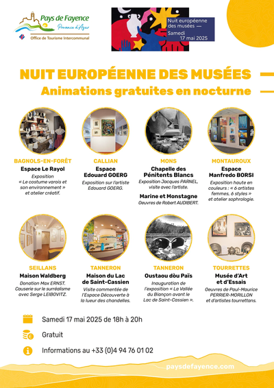 NUIT EUROPÉENNE DES MUSÉES 17 MAI 18/20H