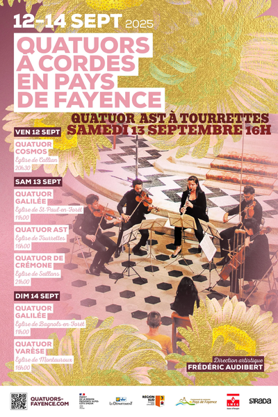 FESTIVAL QUATUOR À CORDES À TOURRETTES 13 SEPTEMBRE