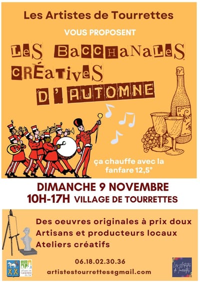LES BACCHANALES CRÉATIVES D'AUTOMNE 9 NOVEMBRE