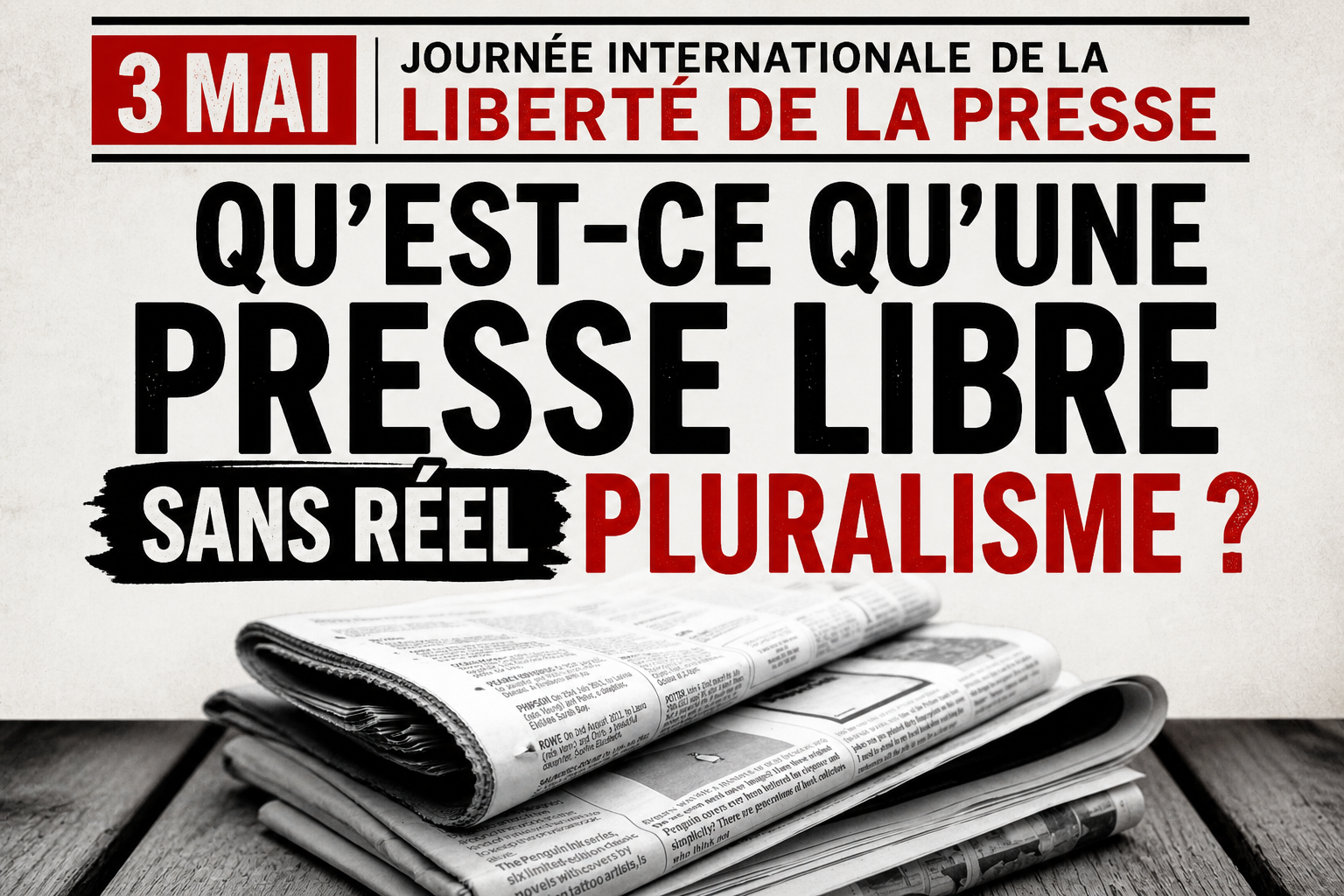 3 mai 2026, Journée internationale de la "Liberté de la Presse", mais qu’est-ce qu’une presse libre sans information plurielle ?