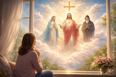 أعجوبة جديدة !!! "شاهَدتُ الرَّبَّ يسوع المَسيح وبقُربِهِ العَذرَاء مَريَم ومار شربل وفَوقَهُم الصَّلِيب المُقَدَّس" وهذا ما حصل !