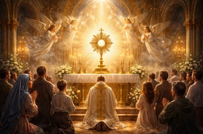 السجود للقربان المُقدَّس في كنيسة مار جرجس - بيروت