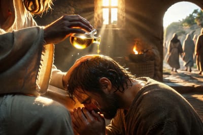 إِمْسَحْنِي بِزَيْتِ التَّائِبِينَ!