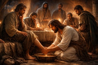 «فَإِنْ كُنْتُ أَنَا الرَّبَّ وَالمُعَلِّمَ قَدْ غَسَلْتُ أَقْدَامَكُمْ، فَعَلَيْكُمْ أَنْتُمْ أَيْضًا أَنْ يَغْسِلَ بَعْضُكُمْ أَقْدَامَ بَعْضٍ»