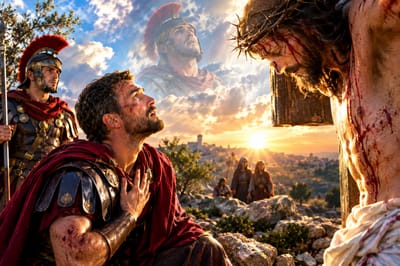 عِندَ الصَّليبِ انْفَتَحَتْ عَينا قَلبي