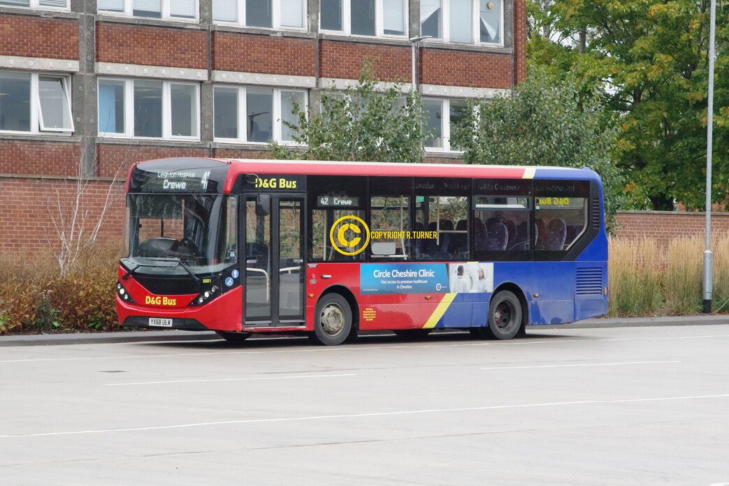 D & G Bus 5001 YX68 ULW.