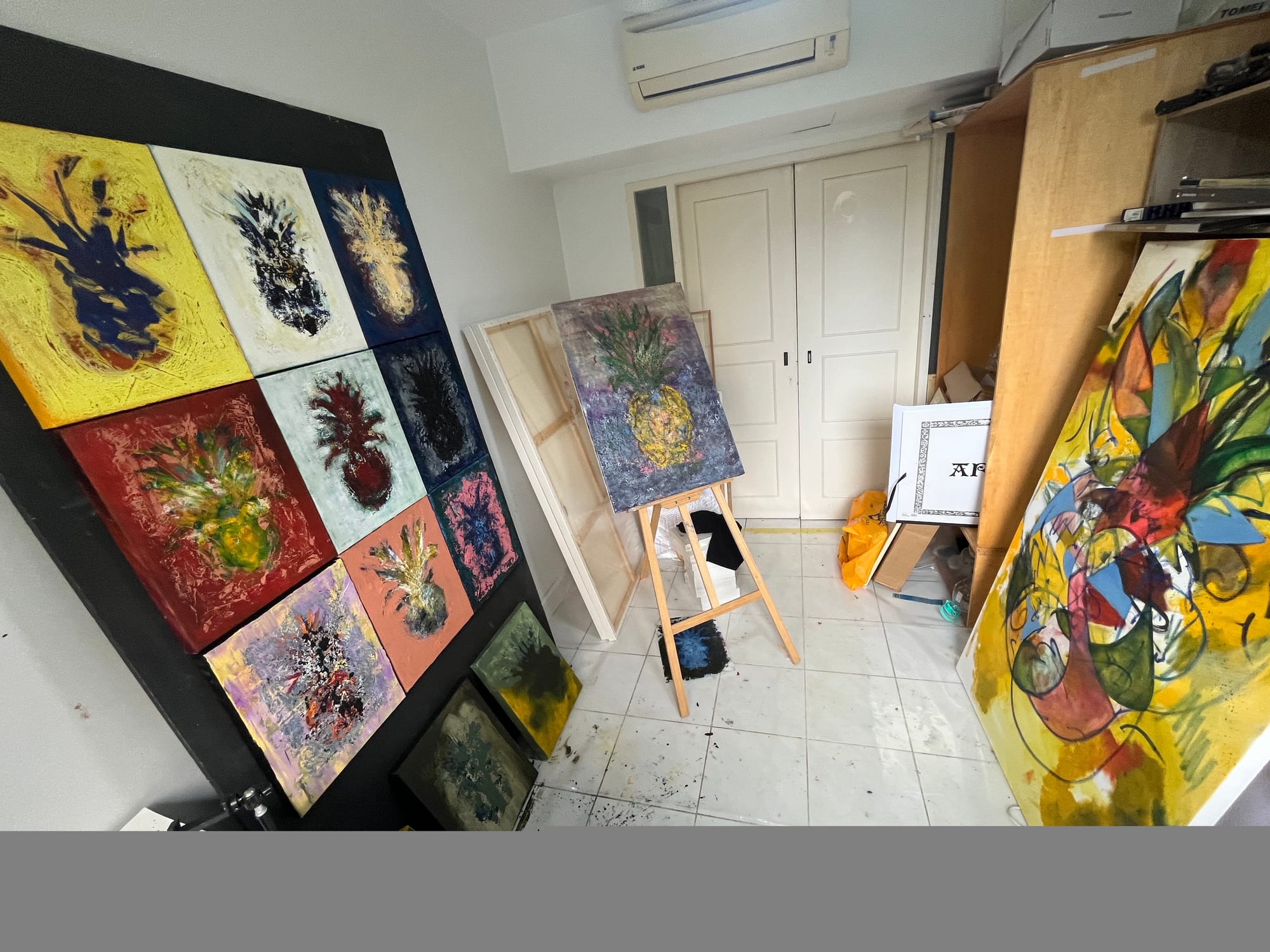 Inside the art studio