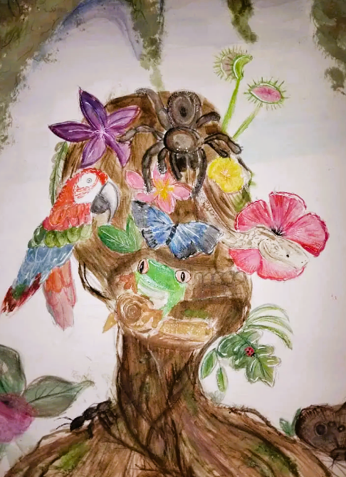 Watercolor inspired by Arcimboldo by Izzy (G6)