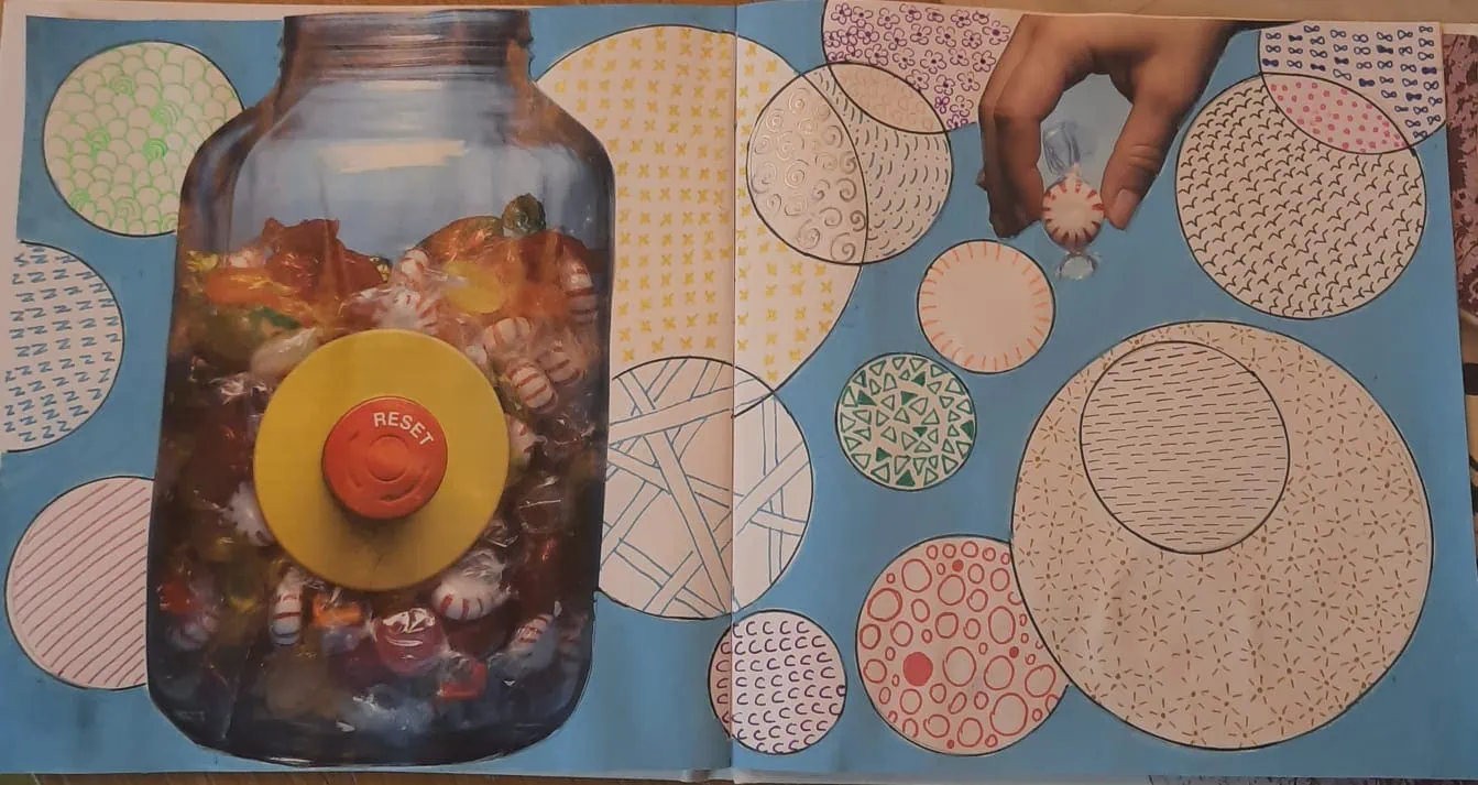 עבודת דודלינג שרבוט צבעונית