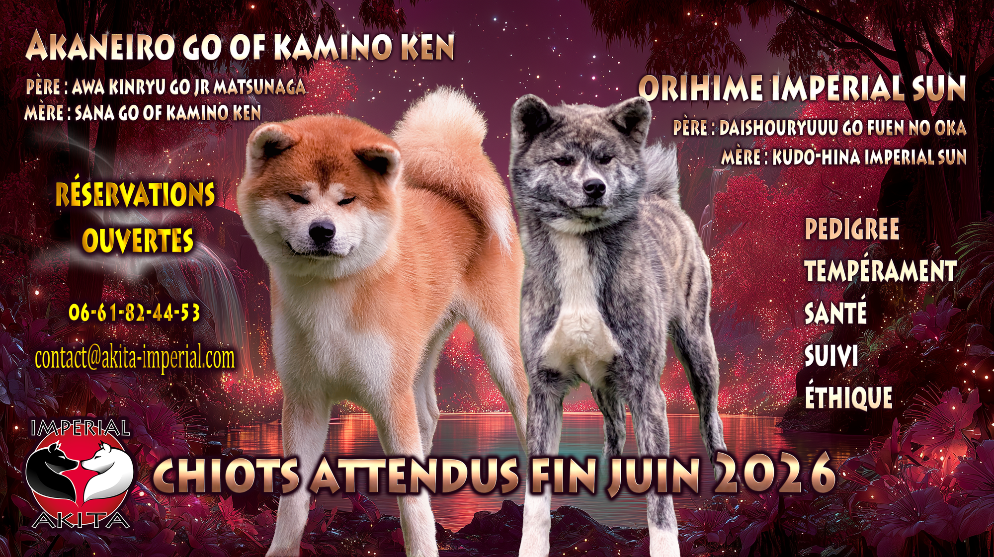 Portée de chiots Akita Inu bringé