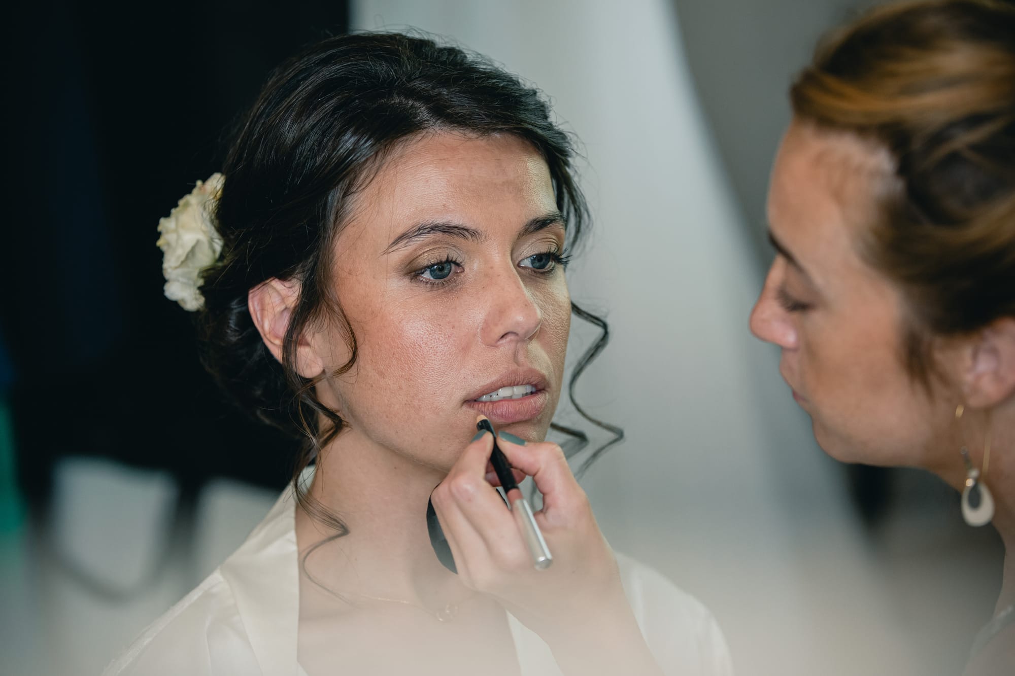 Mariée Maquillage naturel, yeux bleus