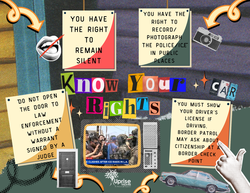 Know Your Rights Postcards (from Uprise & Grind Improv Workshop)