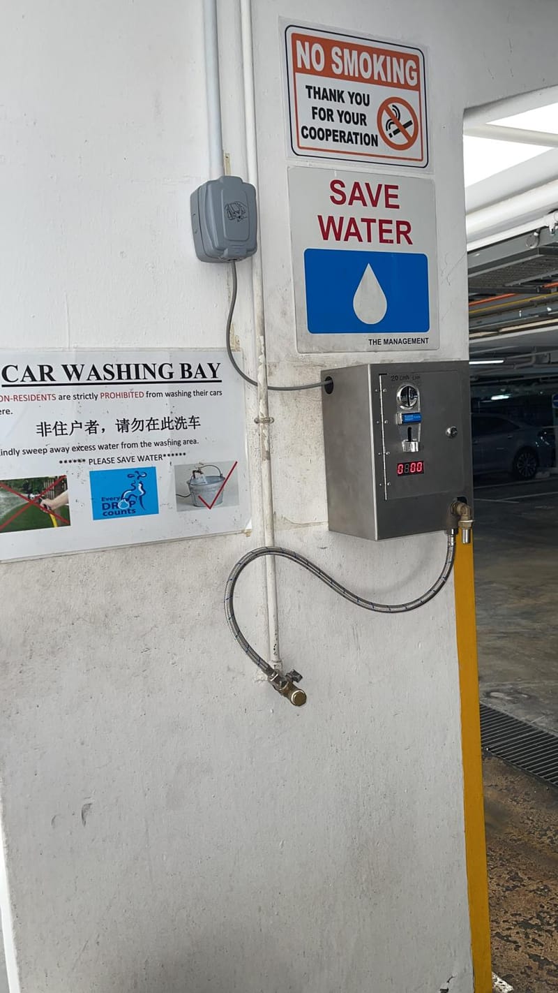 Coin-Operated Water Dispenser for Pail Collection & Manual Car Wash