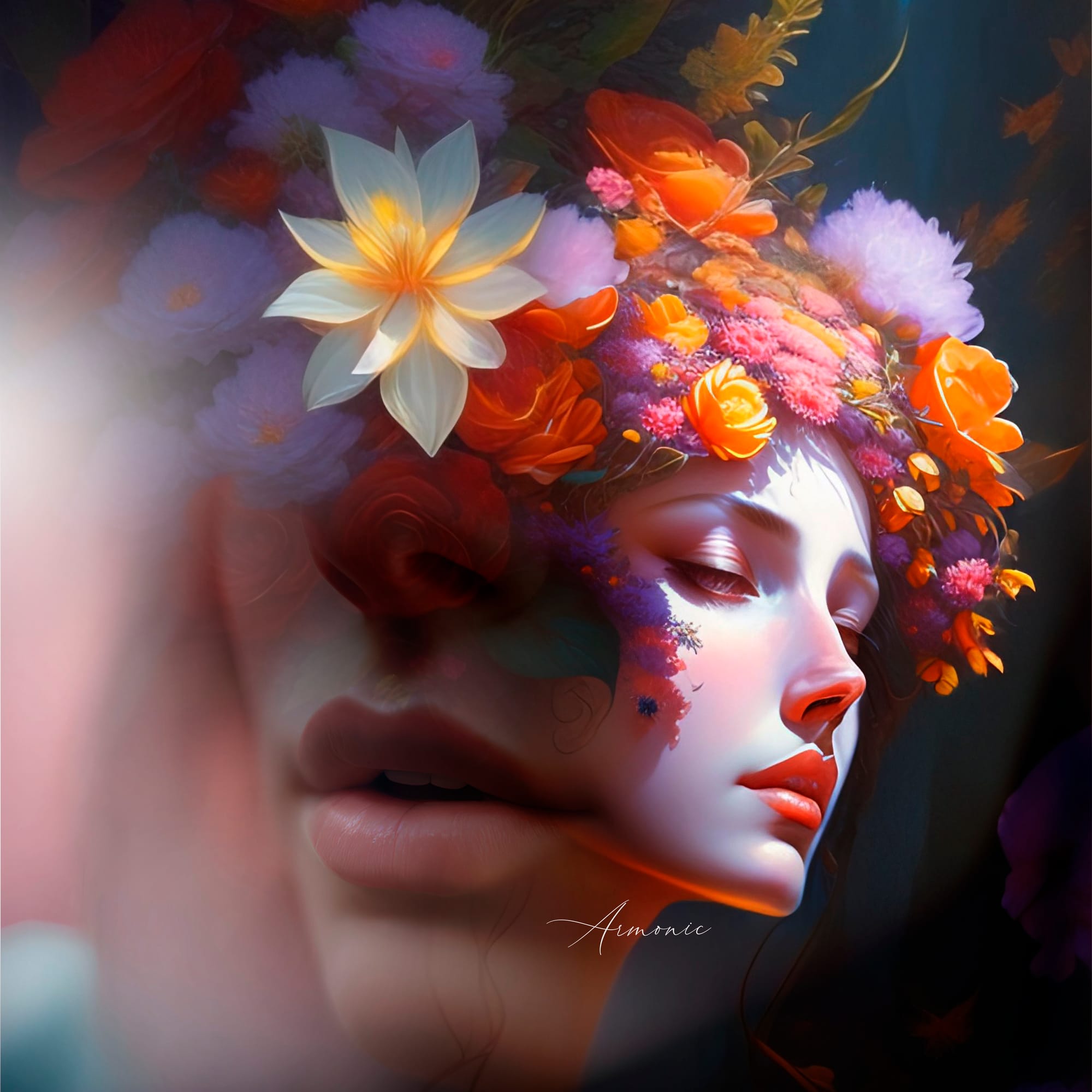 Portrait fleuri