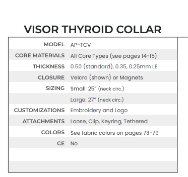 P-SERIES VISOR THYROID SHIELD