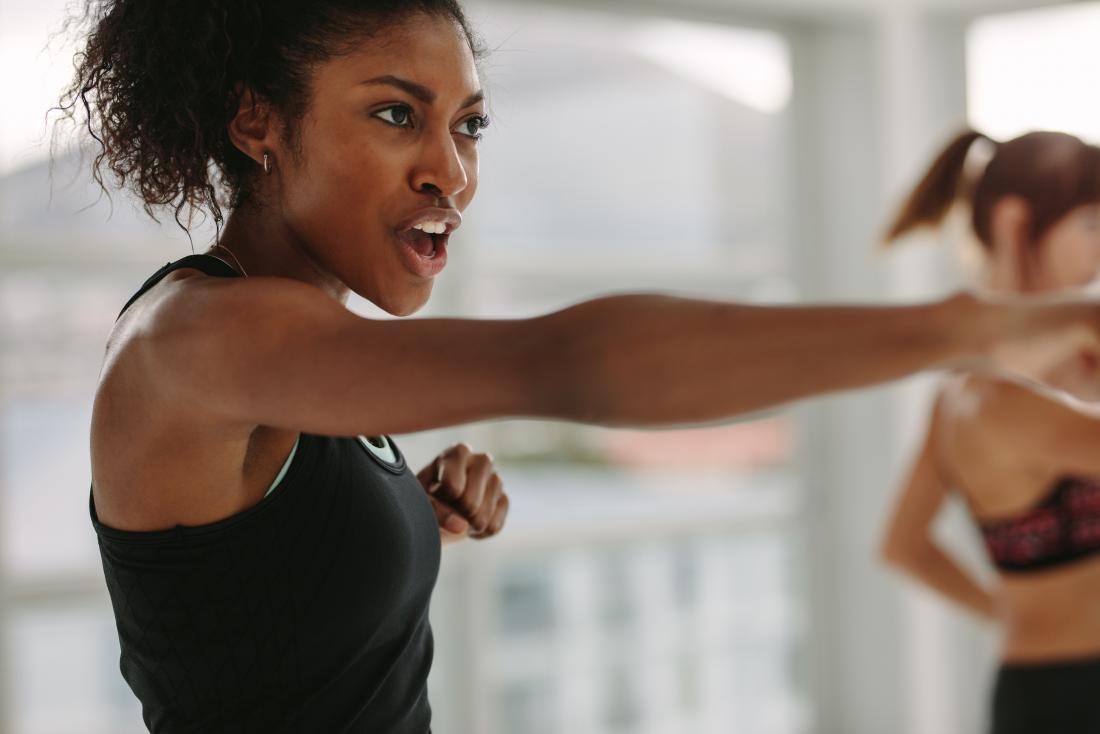 A woman doing exercises for MS. 