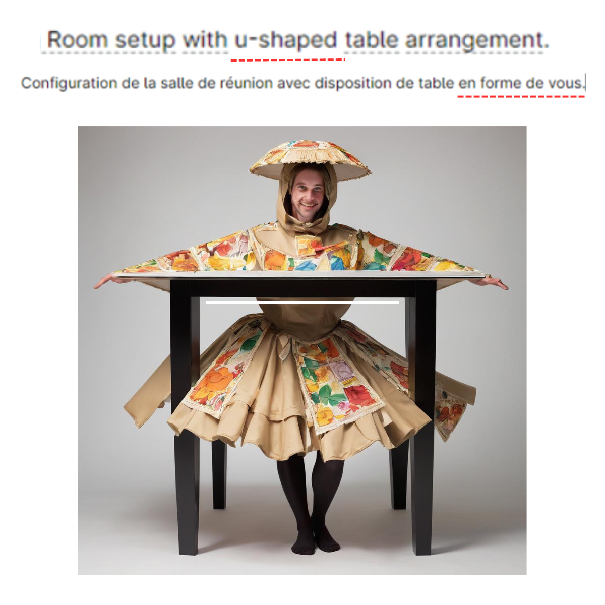 The U-shaped table