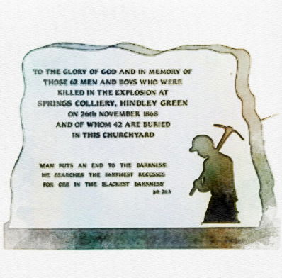 1868 - Hindley Green Springs Pit Disaster & Commemoration Stone