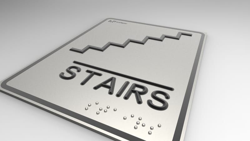 Informatieborden met Braille.