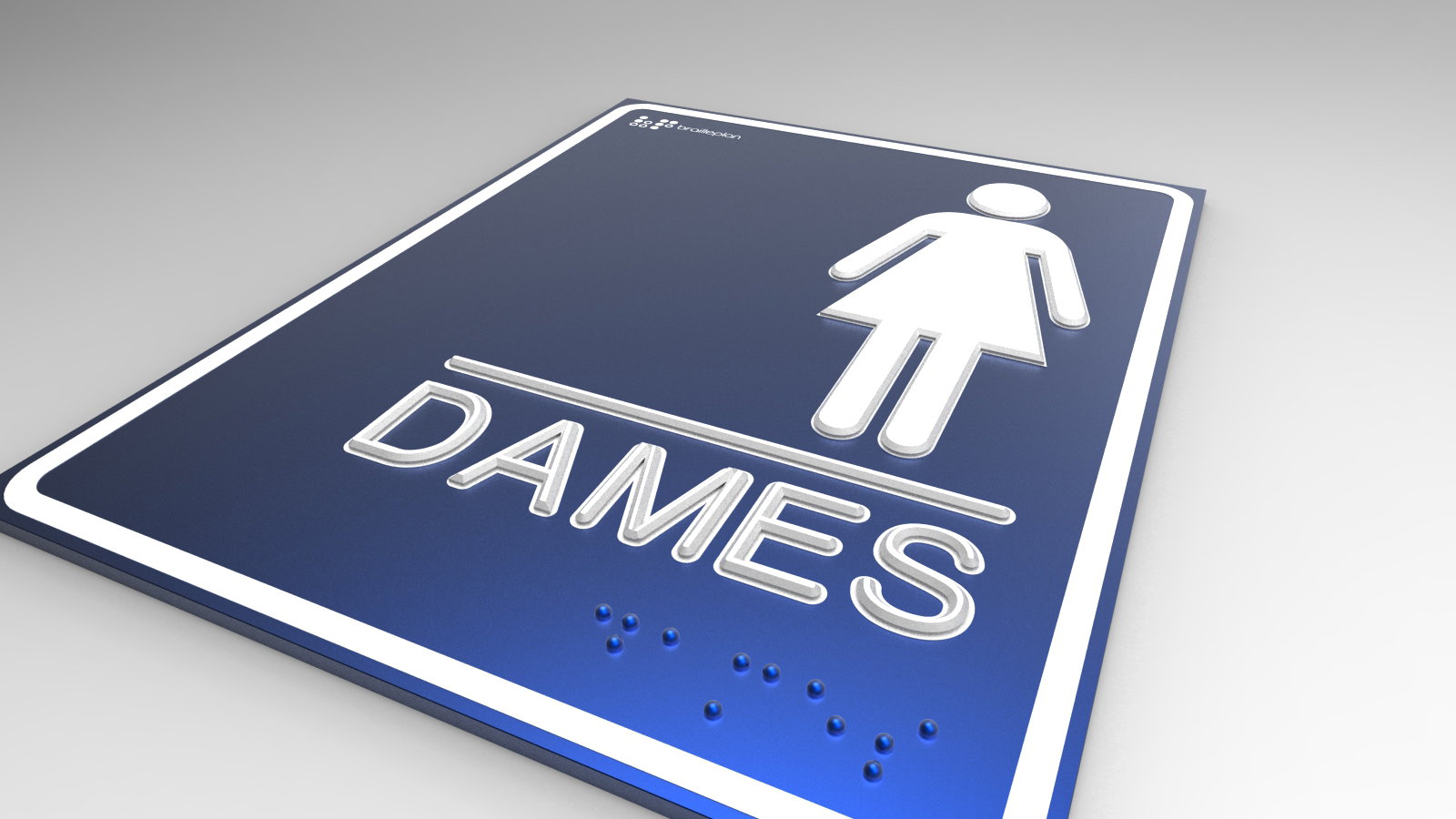 Information signs with Braille.