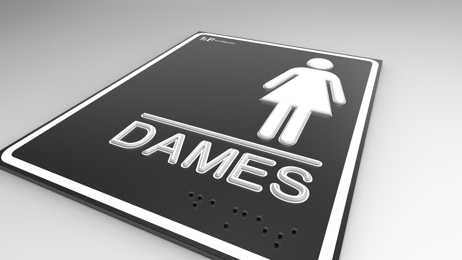 Information signs with Braille.