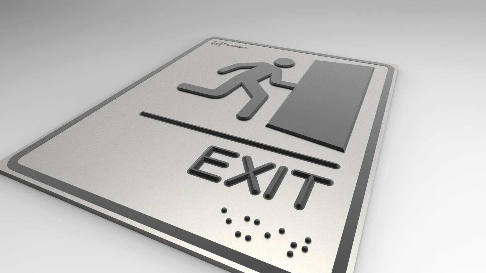 Information signs with Braille.