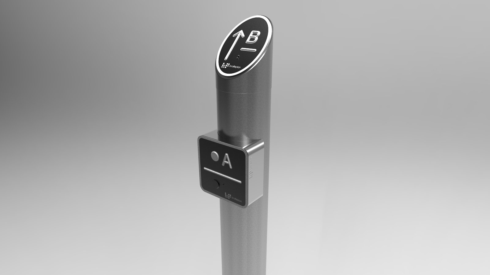 Information signs with Braille.