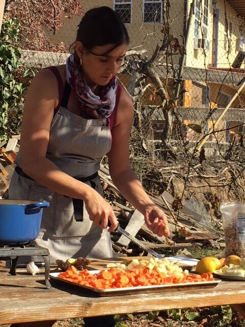 Aliye Aydin prepares carrot dish