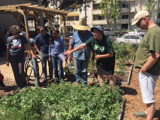 Rachel Bruhnke demonstrates the benefits of healthy soil