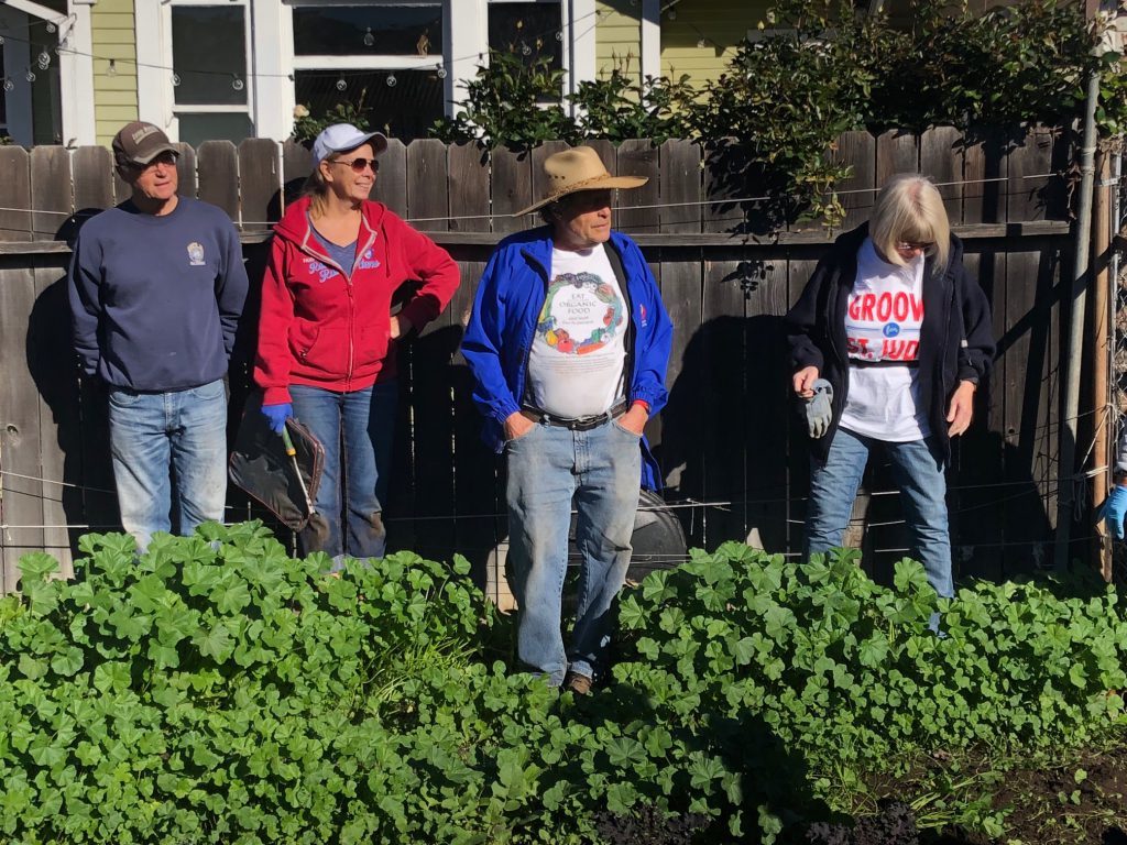 Charles Moore, second from right, with volunteers.