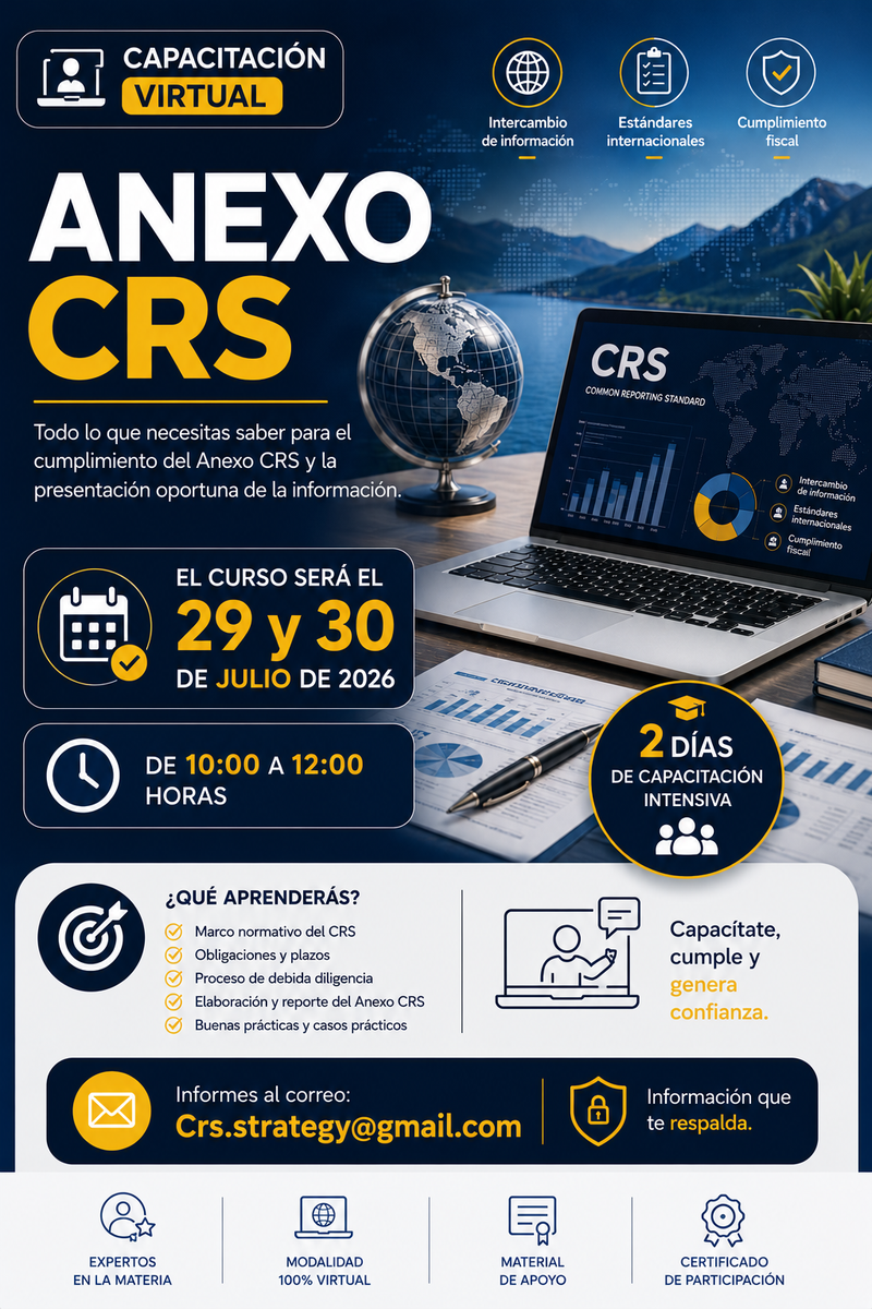 Capacitación virtual sobre Cumplimiento Anexo CRS 2025-2026