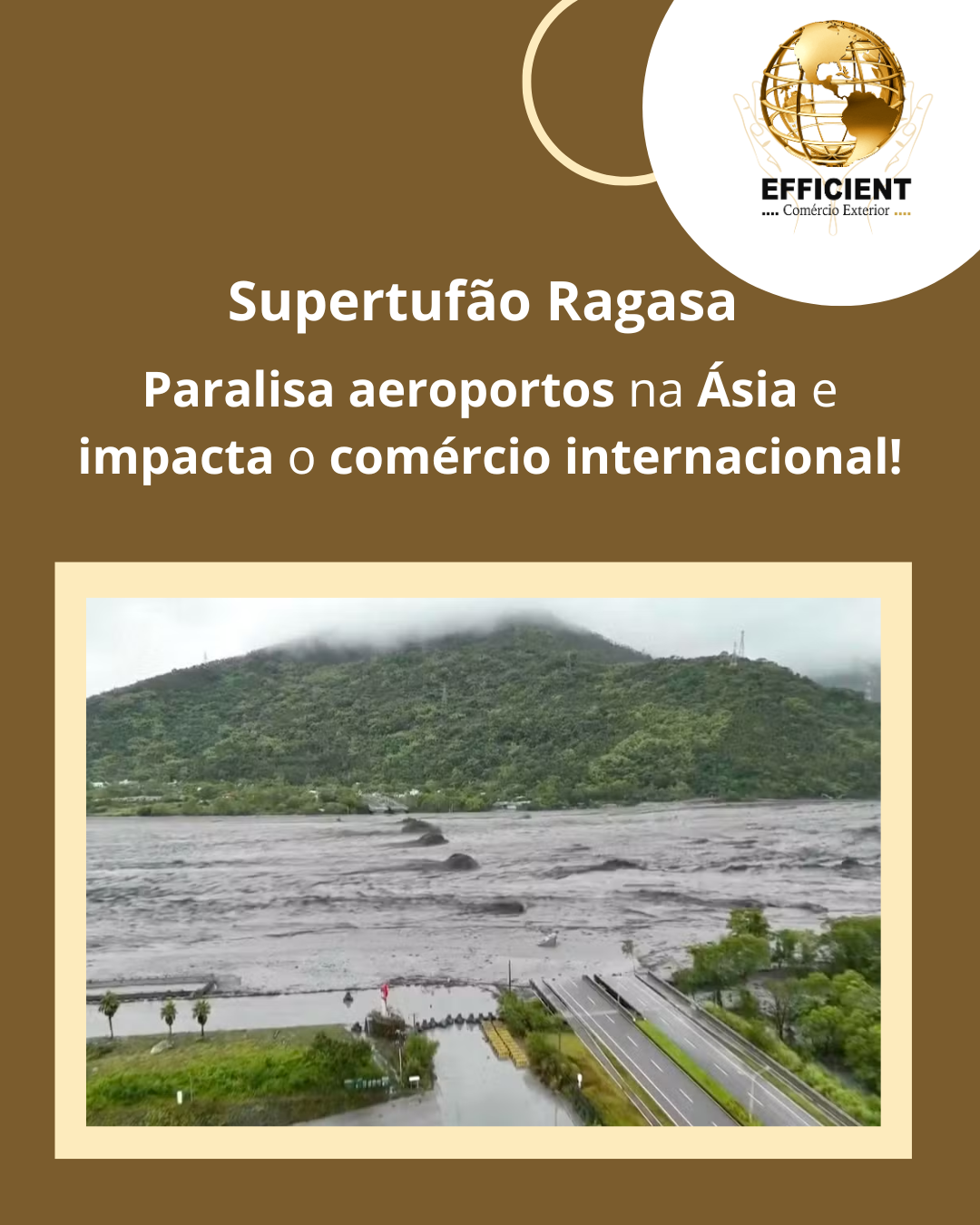 Supertufão Ragasa paralisa aeroportos na Ásia e impacta o comércio internacional.