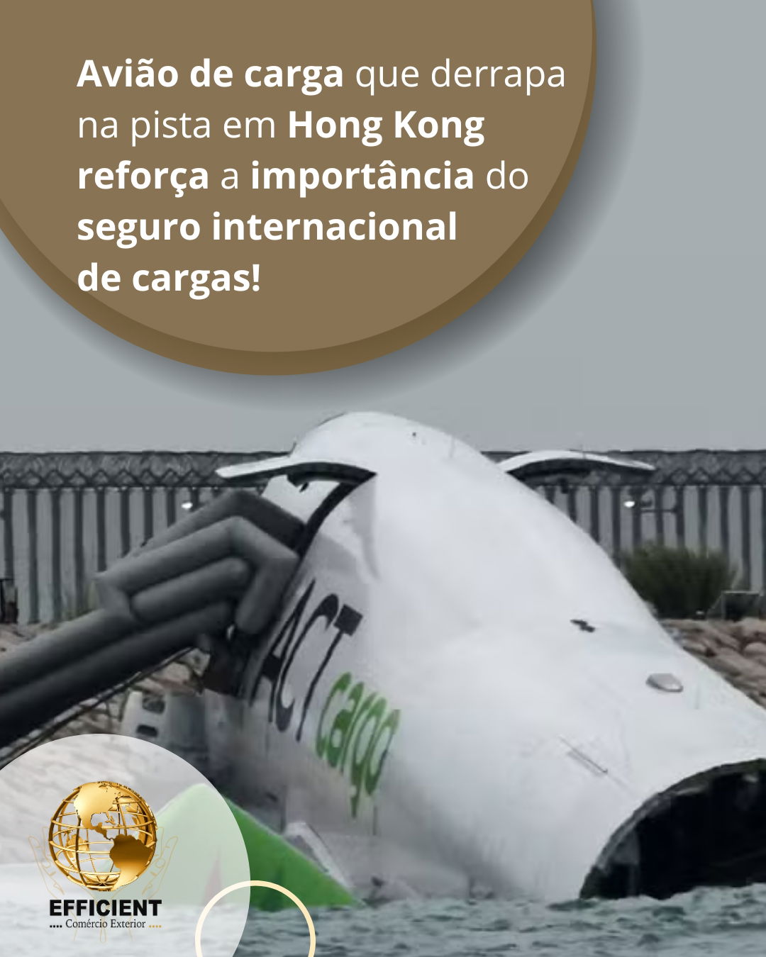 Avião de carga que derrapa na pista em Hong Kong reforça a importância do seguro internacional de cargas!