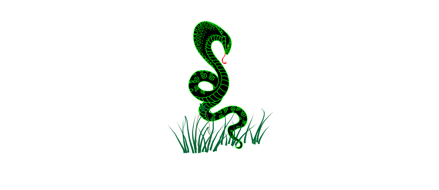 The snake in the forest