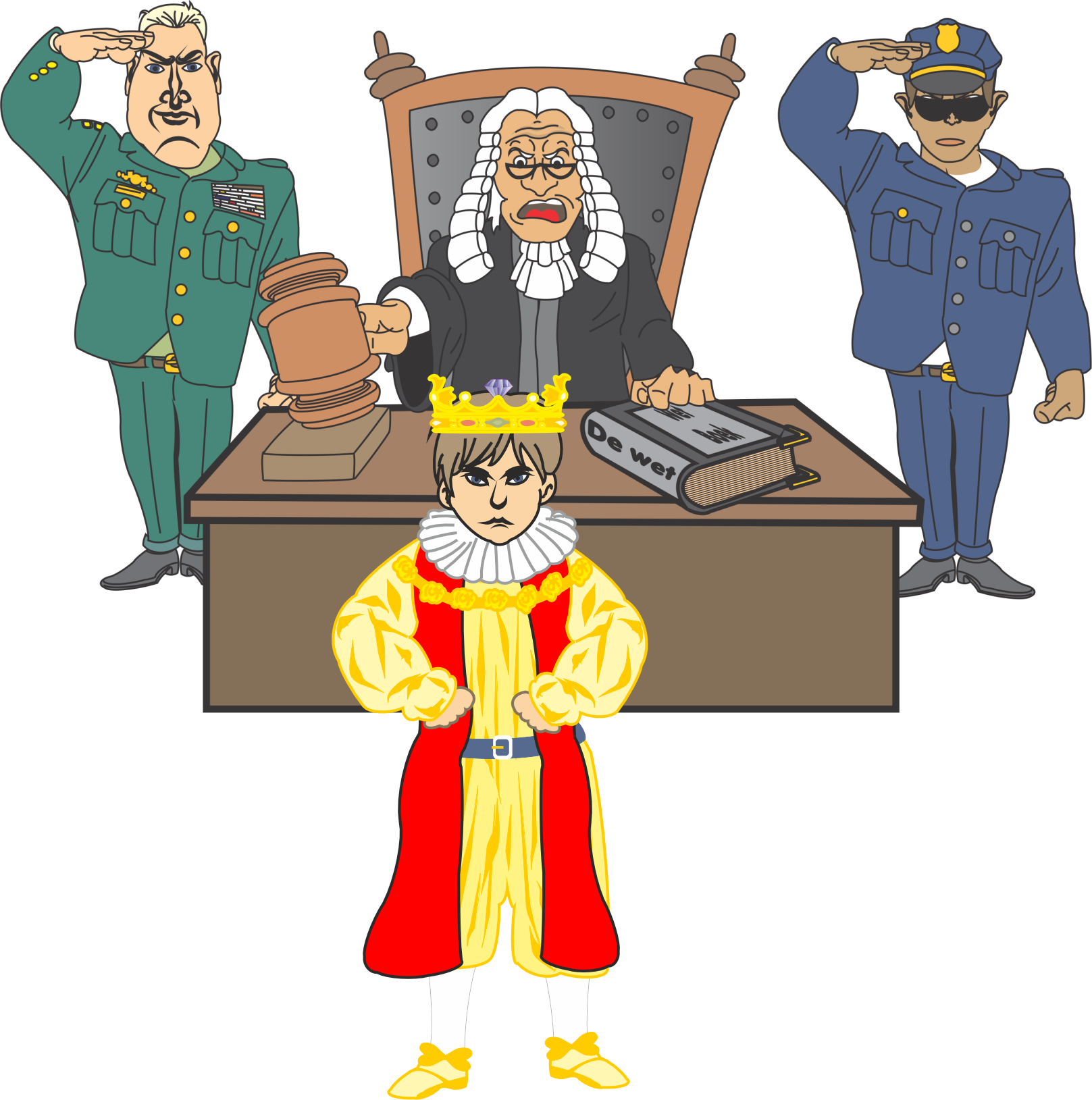  a young king in front of law