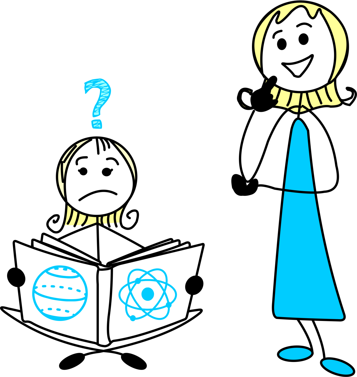 Child learning with mother