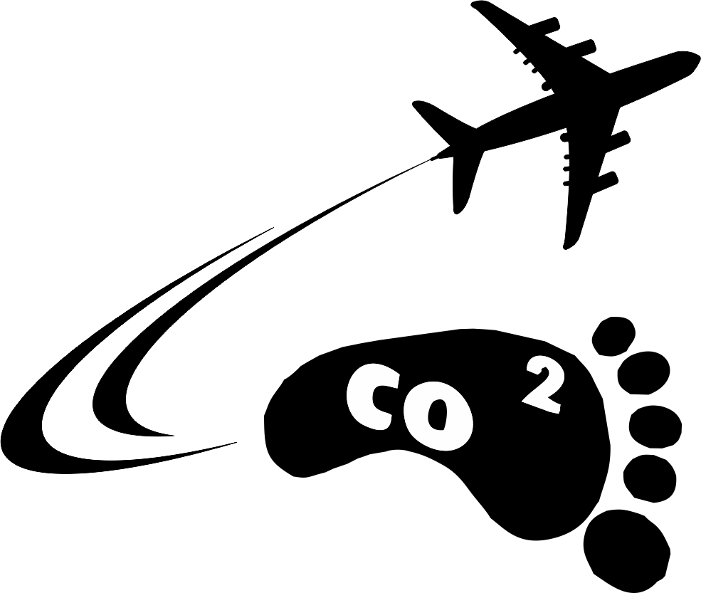 Plane with footprint CO2