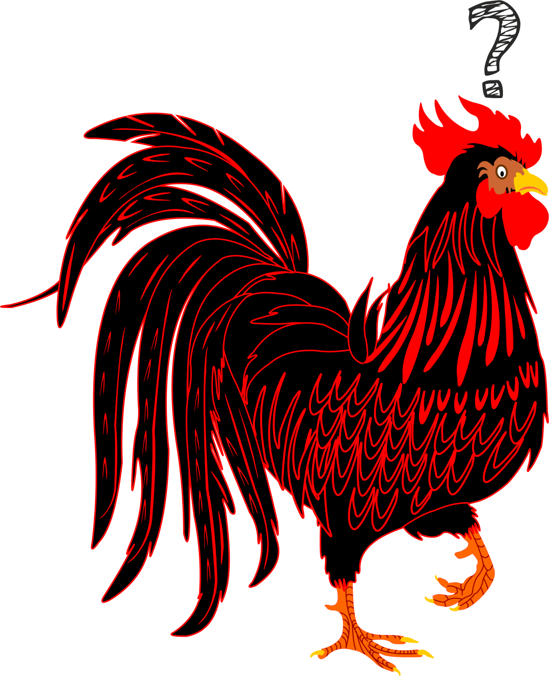 Rooster learning to crow again