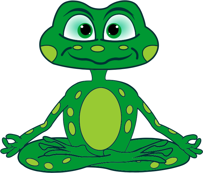 Frog sitting peacefully in meditation