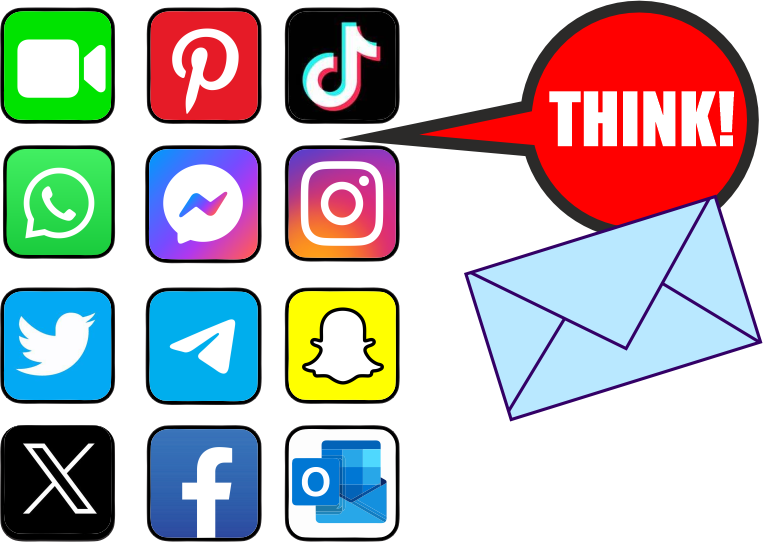 Person pausing before sharing online