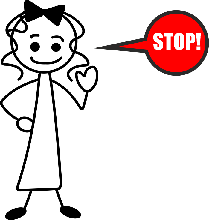 Girl confidently setting personal boundaries