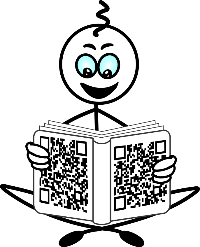 Child scanning a QR code with curiosity