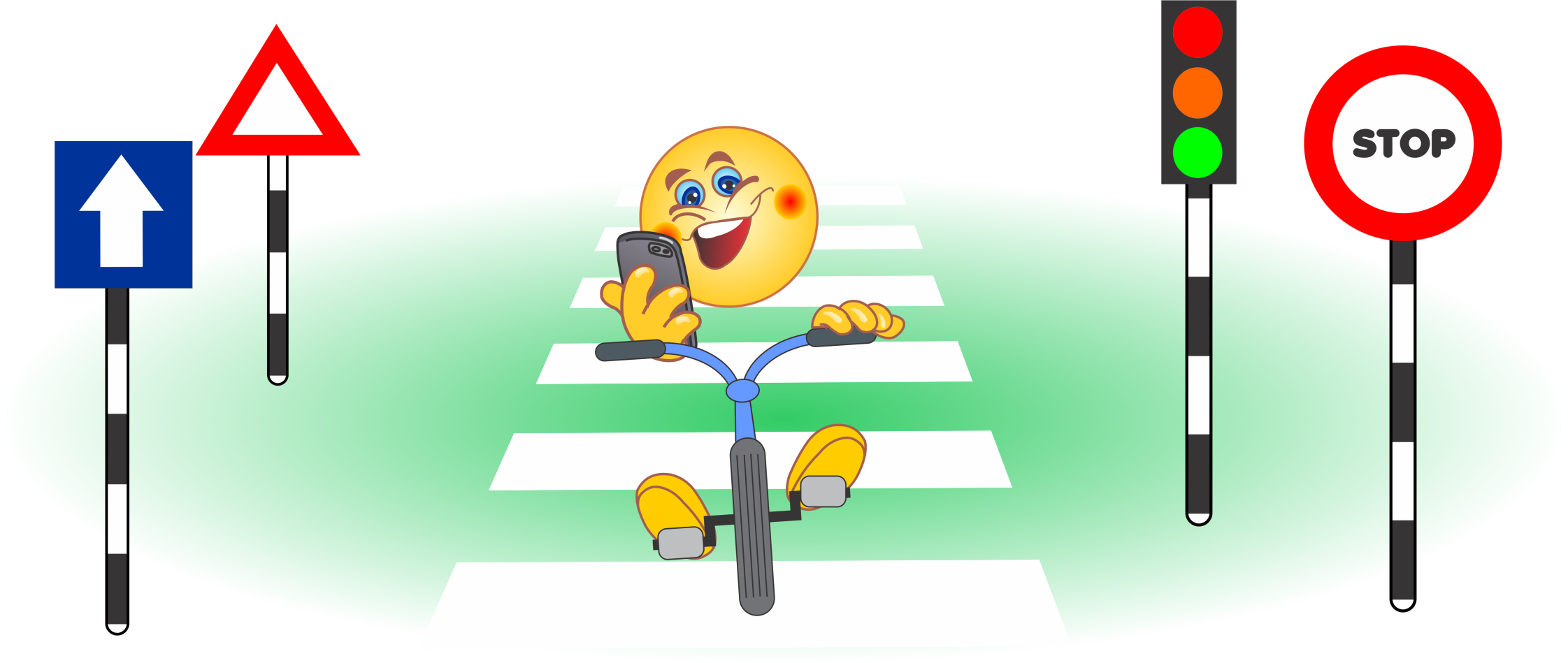 biker with phone in hand