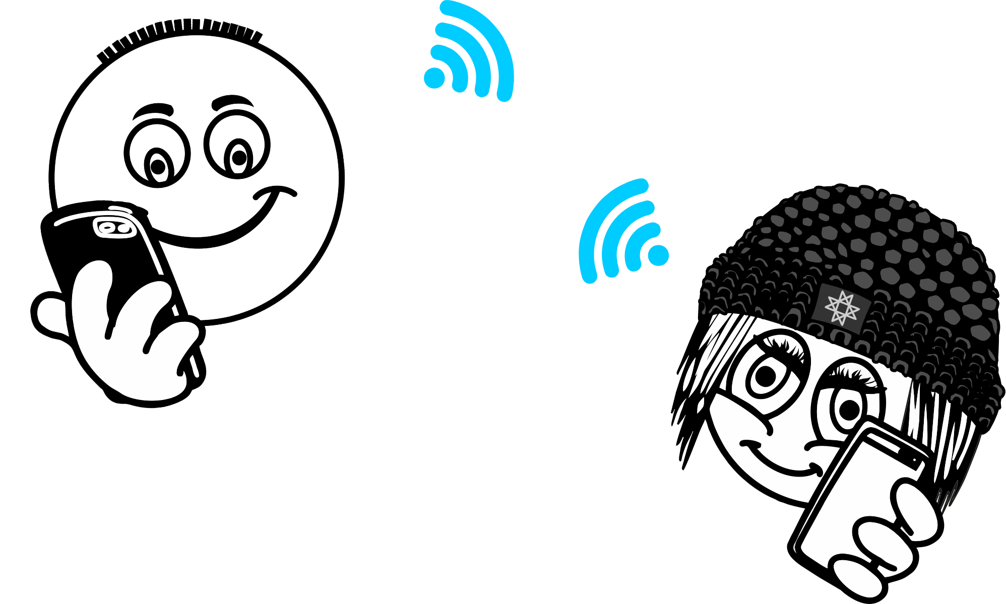 Boy and girl with smartphone