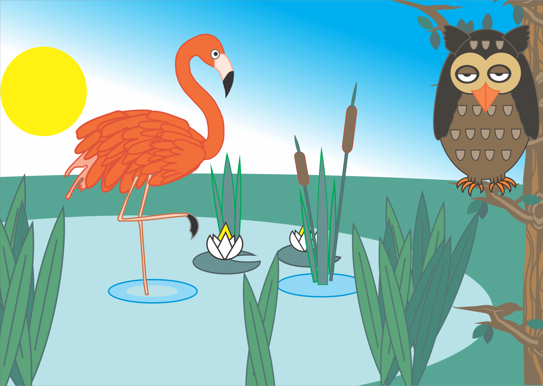 The sun is shining and the sky is blue!