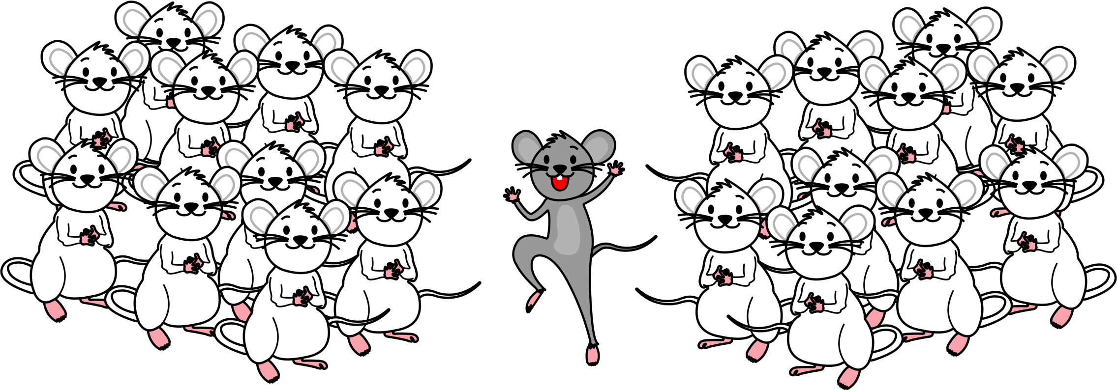 Twenty little white mice