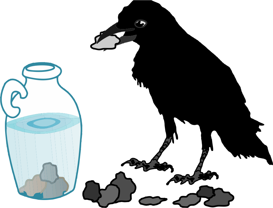 Thirsty crow flew across the fields